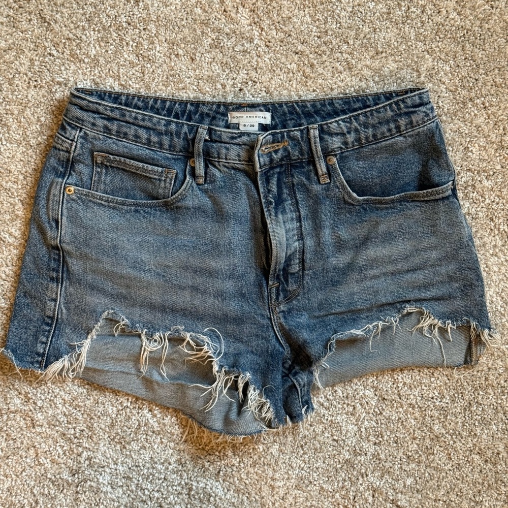 Good American Light Blue Denim Shorts